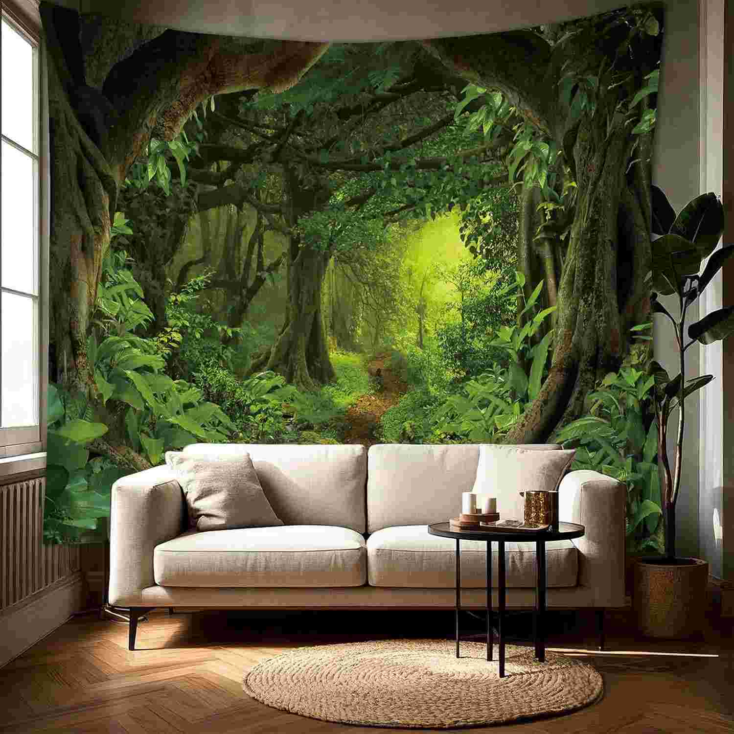 Tapeçaria de Parede Floresta Exuberante - Decore com Natureza Viva