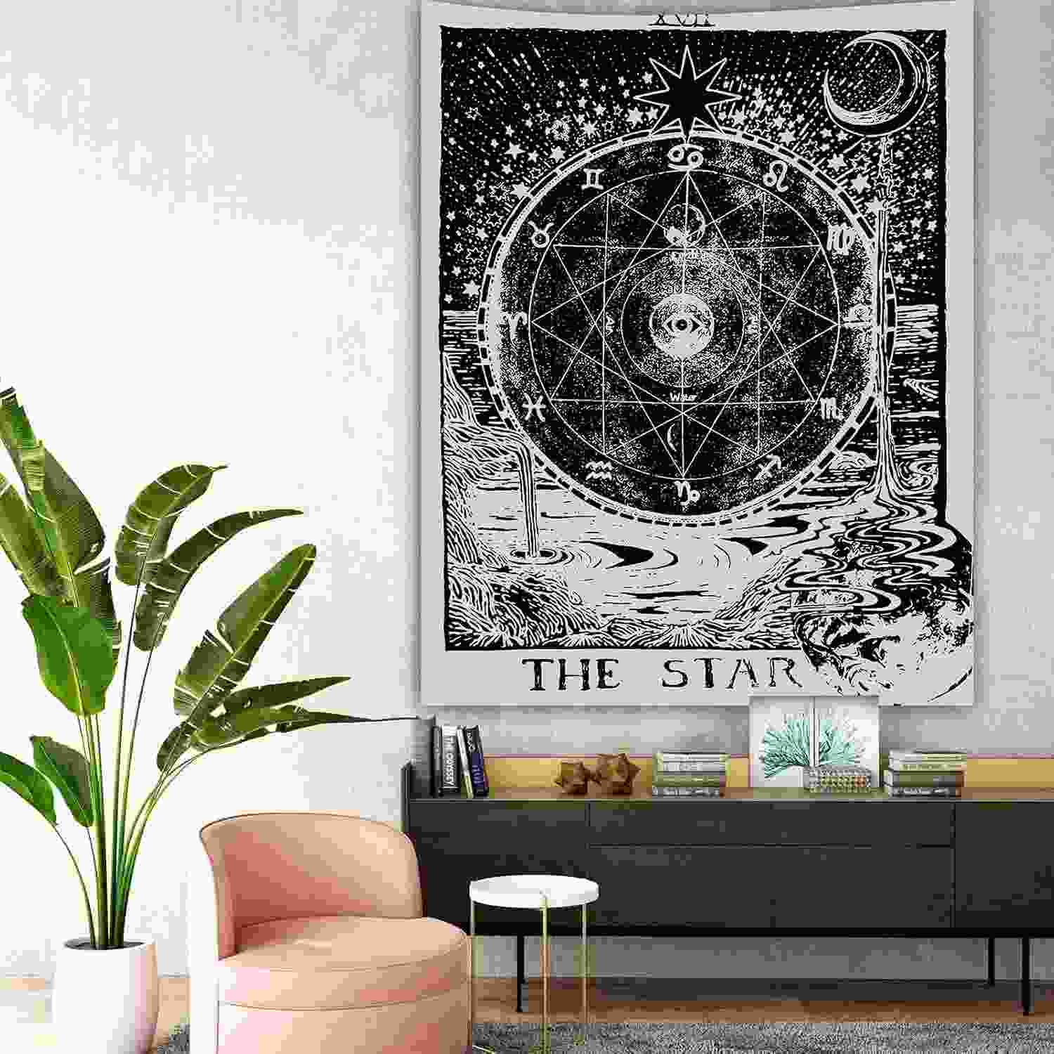 Tapeçaria de Tarô 150x130cm - Decoração Mística e Psicodélica para Quarto
