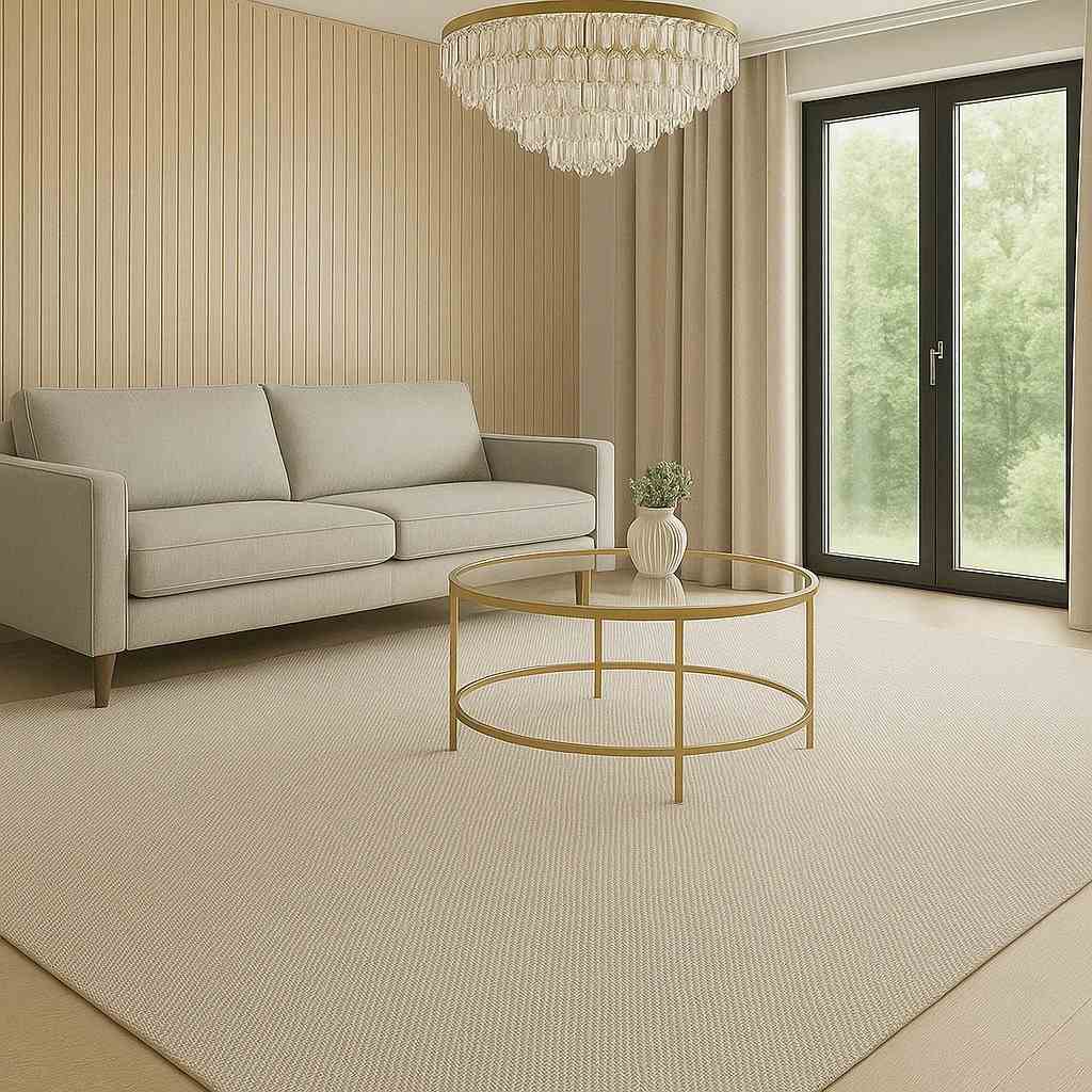 Tapete 3x2m Bege Moderno Antiderrapante para Sala e Quarto