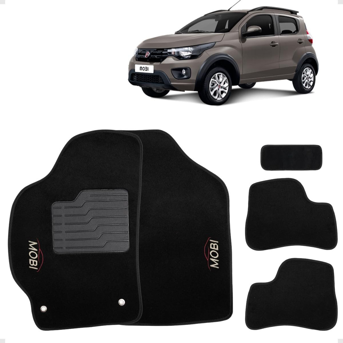 Tapete Automotivo Fiat Mobi 2016-2022: Proteção e Estilo com Carpete Bordado Premium