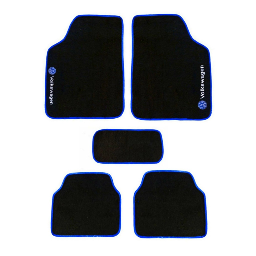 Tapete Automotivo Universal para Volkswagen Gol – 5 Peças com Velcro e Logotipo