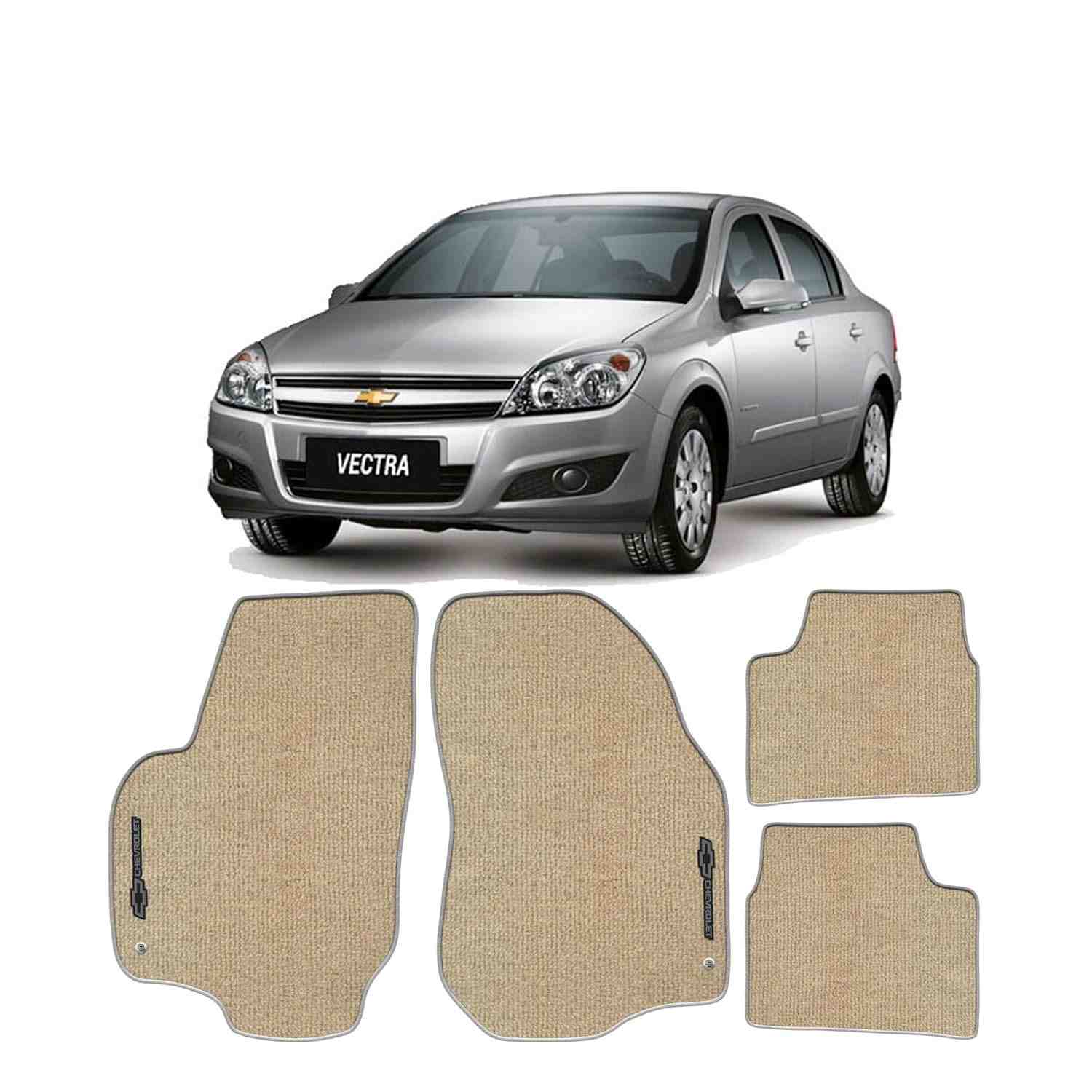 Jogo de Tapete Carpete de Luxo Bege para Chevrolet Vectra (1997-2011)