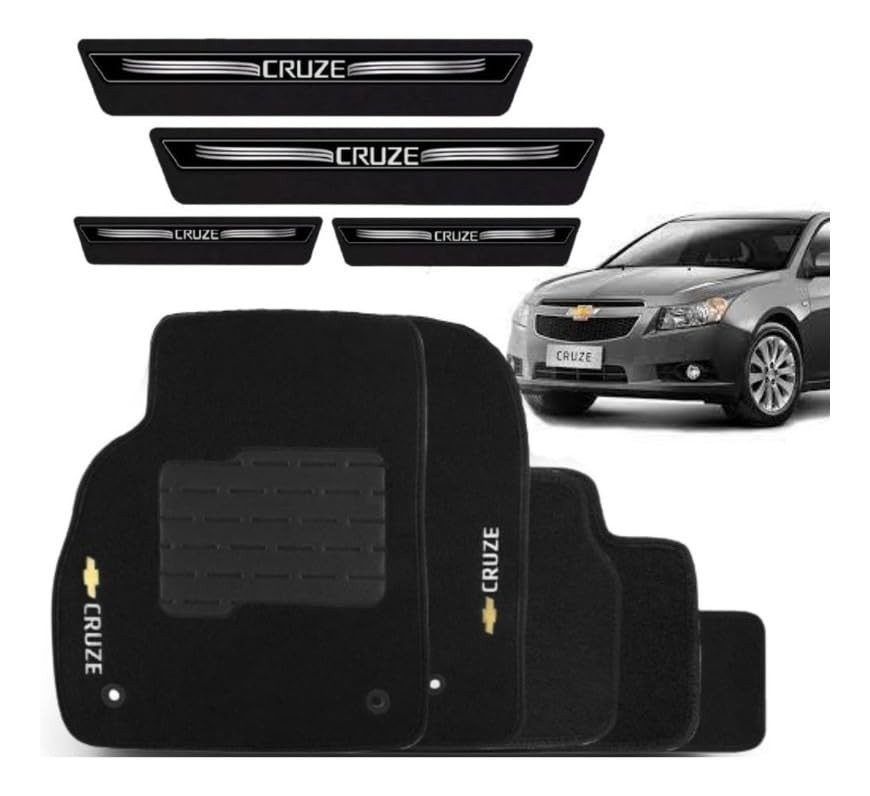 Tapete Automotivo Carpete Chevrolet Cruze 2011-2015 com Soleira Adesiva Personalizada