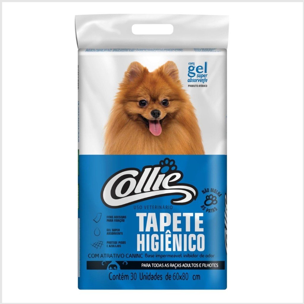 Tapete Higiênico Descartável Collie: 30 Unidades de Praticidade e Higiene