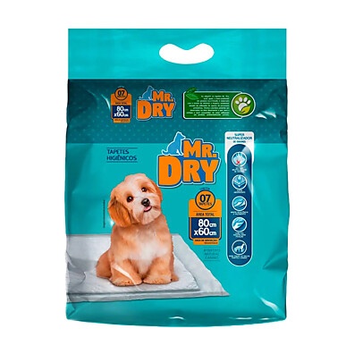 Tapete Higiênico Mr Dry 80x60cm – 7 Unidades
