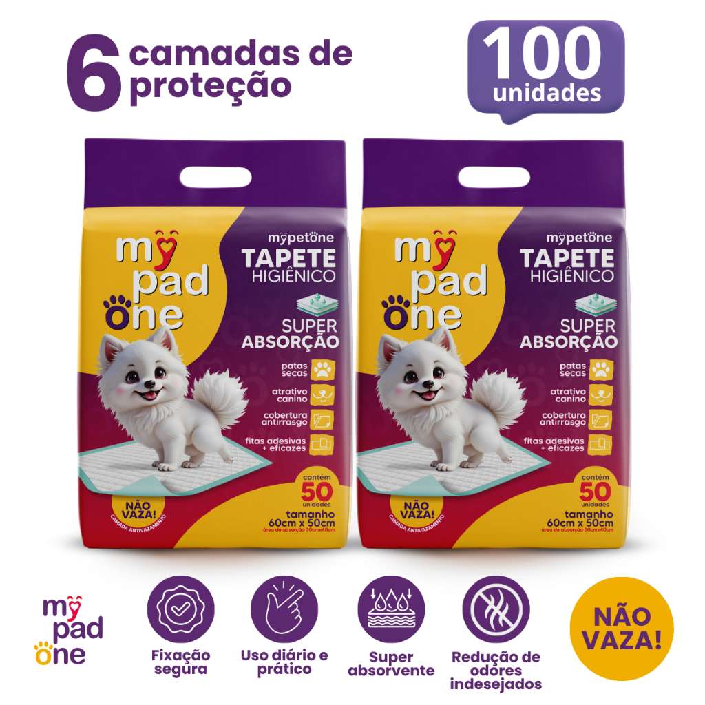 Tapete Higiênico My Pad: 2 Kits com 100 Unidades!