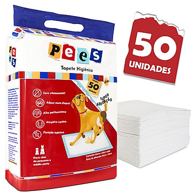 Tapete Higiênico Pees: 50 Unidades para Cães