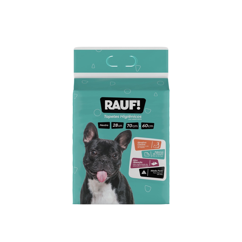 Tapete Higiênico Rauf: 28 Unidades para Cães