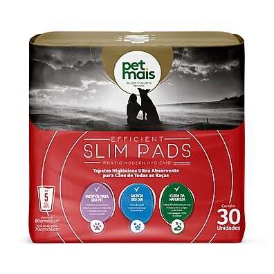 Tapete Higiênico Slim Pads: 30 Unidades – Conforto e Limpeza!