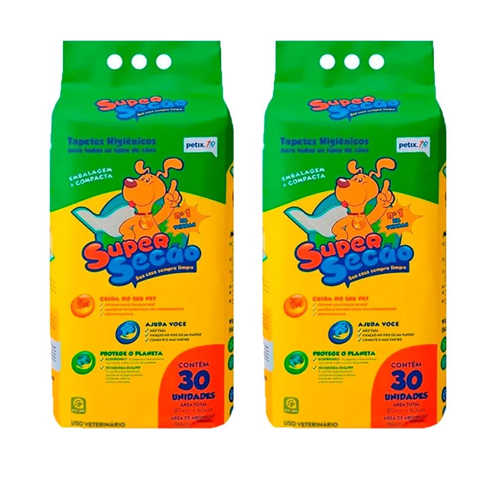 Tapete Higiênico Super Secão: 60 Unidades para Cães