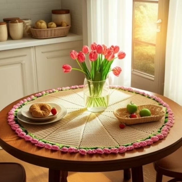 Buquê de Flores em Crochê: Centro de Mesa, Toalha ou Tapete?