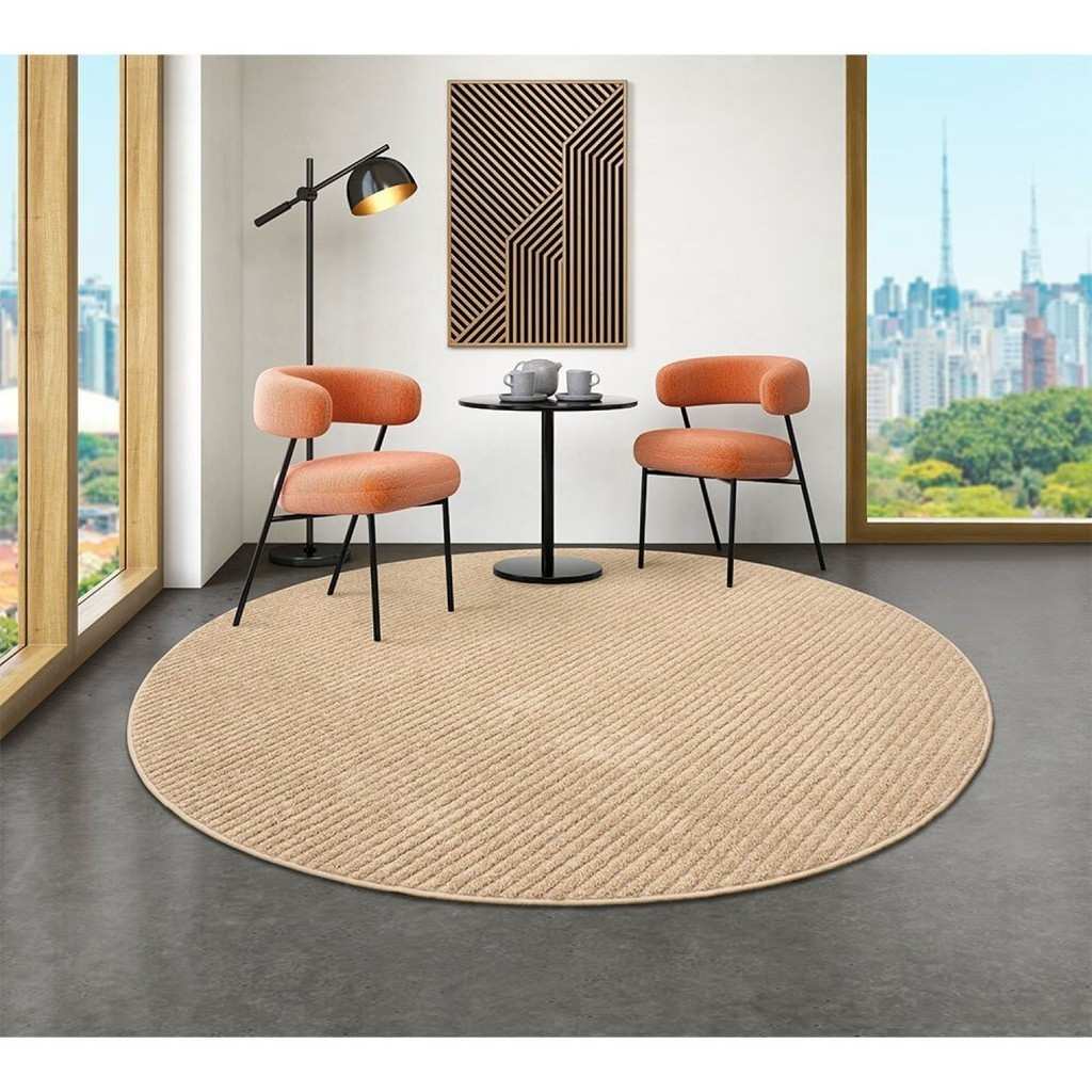 Tapete Redondo 190cm Bege: Elegância para sua Casa