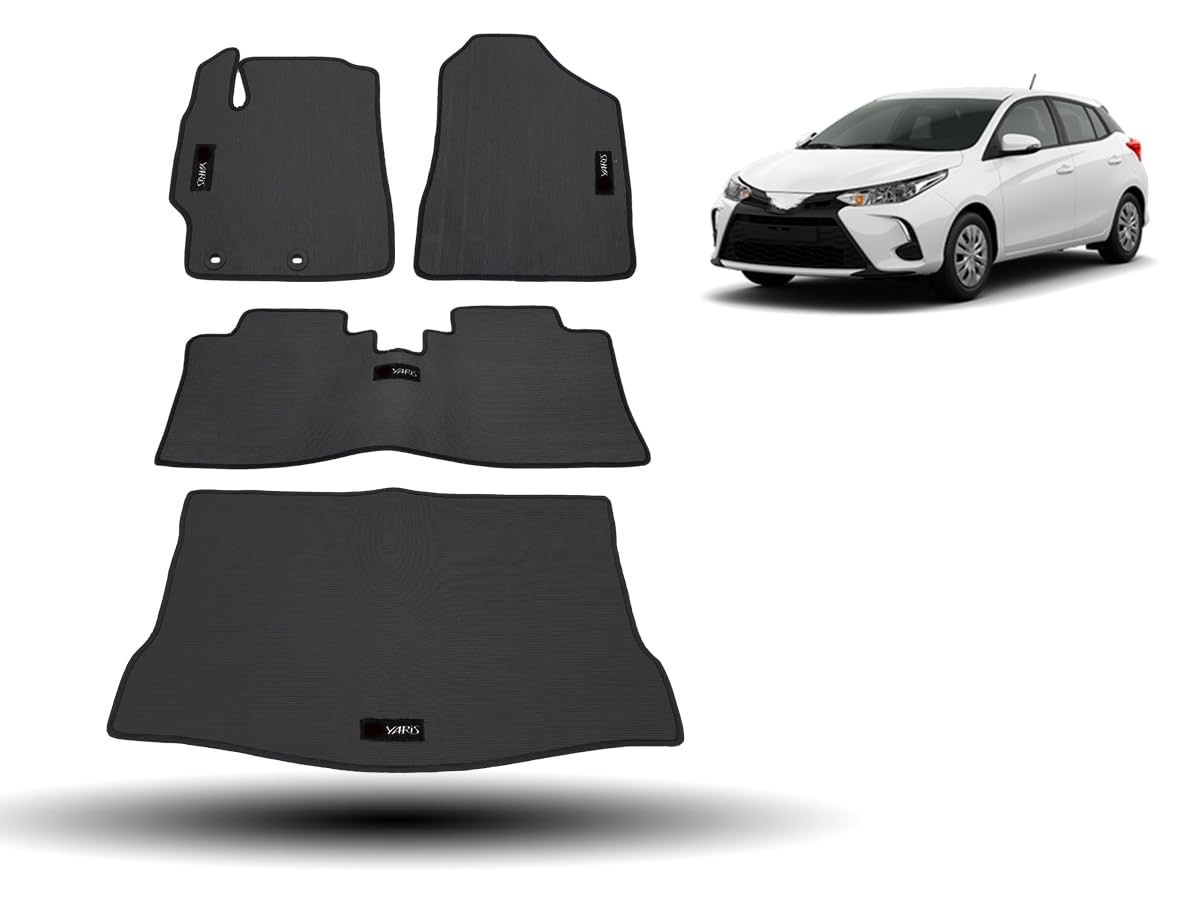 Tapete de Borracha Inteiriço Traseiro e Porta Malas para Toyota Yaris Hatch - Proteção e Estilo Premium