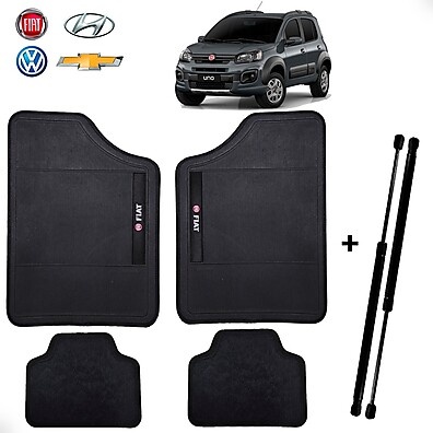 Tapetes + Amortecedor Uno Attractive 2010+ - Kit Completo