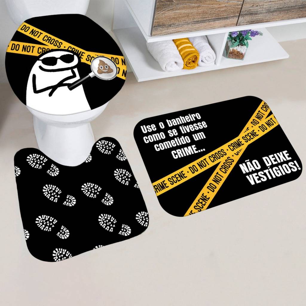 Tapetes Banheiro Divertidos: Cena Crime Antiderrapante!