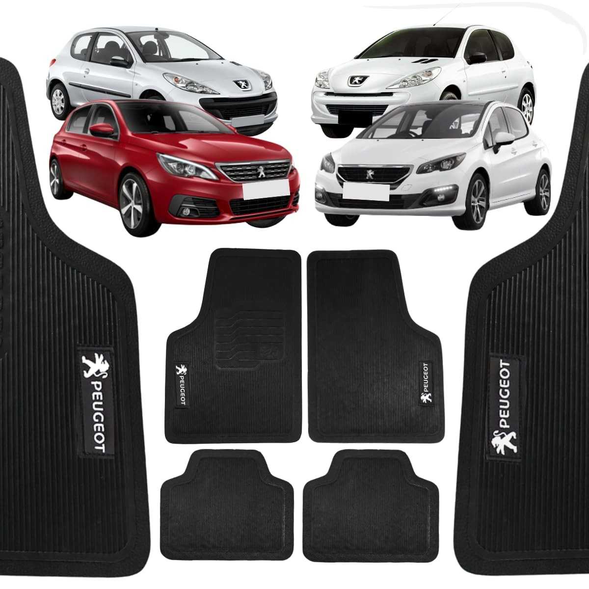 Jogo de Tapetes Emborrachados Universal Peugeot 4 Peças - Proteção e Estilo
