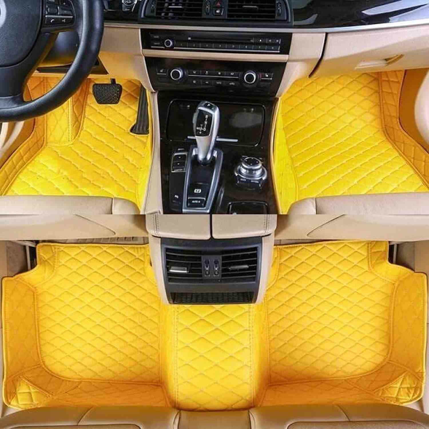 Tapetes Personalizados para Carro: Proteção Total e Estilo Luxuoso - Amarelo