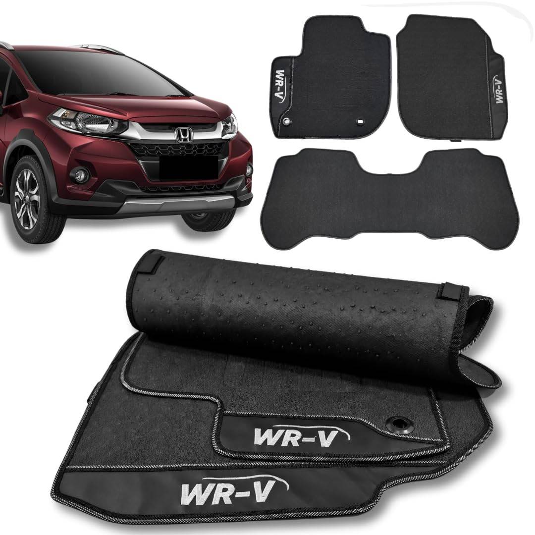 Jogo de Tapetes Emborrachado Premium Impermeável para Honda WRV (2017-2025) - 3 Peças