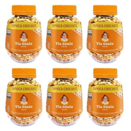 Tia Sônia, Kit 6 Tapioca Crocante Granola Baixo Sódio Tia Sônia 290g