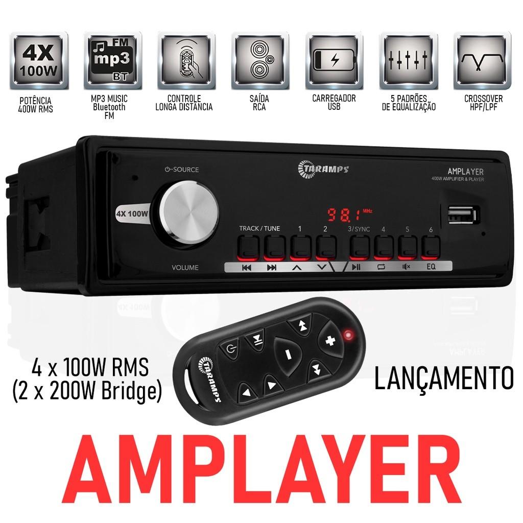 Taramps AMPlayer 400: Som Potente 1 DIN