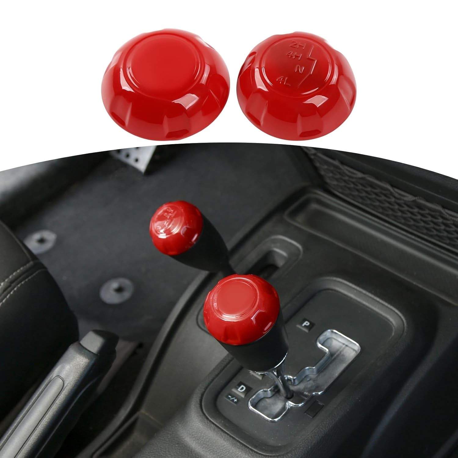 Maçaneta de Câmbio RT-TCZ ABS Vermelha para Jeep Wrangler JK JKU (2011-2018) - Upgrade de Estilo e Performance
