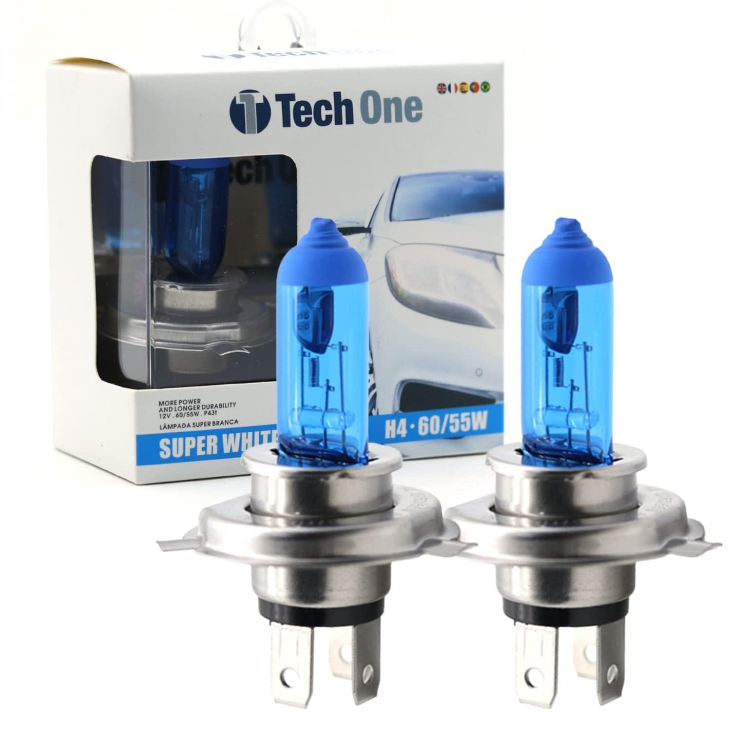 Lâmpada Super Branca H4 8500K 60/55W Tech One - Iluminação Premium 12V