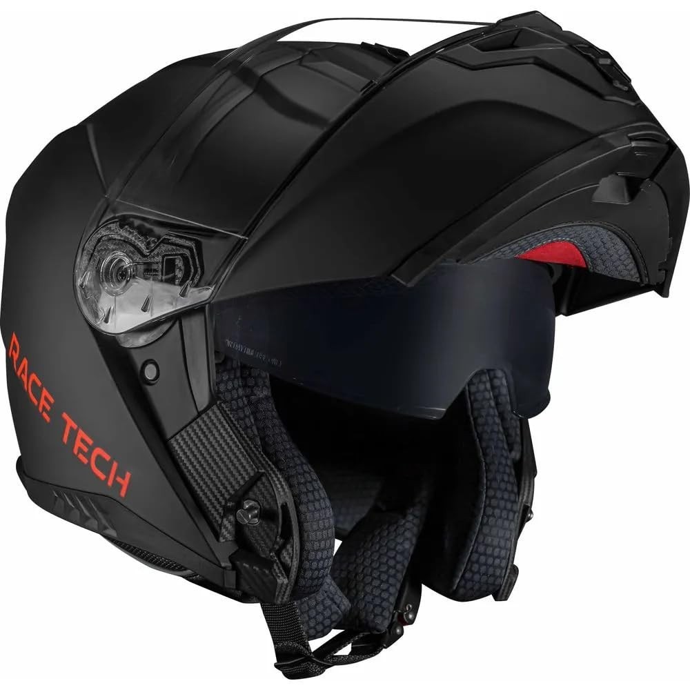 Capacete Race Tech Signal Escamoteável Preto Fosco c/ Óculos Interno - Tamanho 58/M