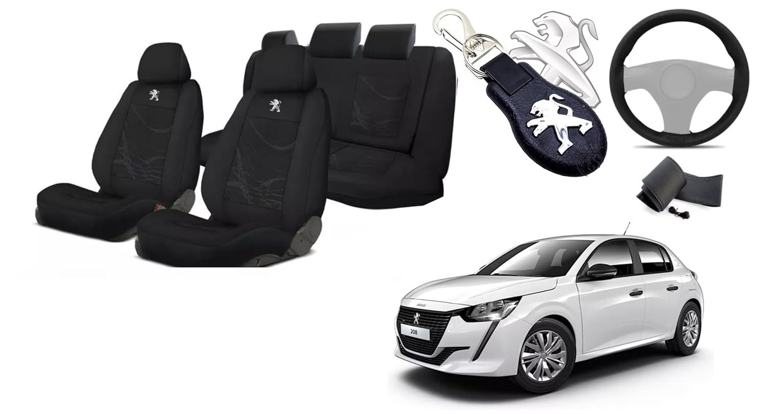 Capa Protetora de Banco em Tecido para Peugeot 208 (2020-2024) - Proteção e Estilo
