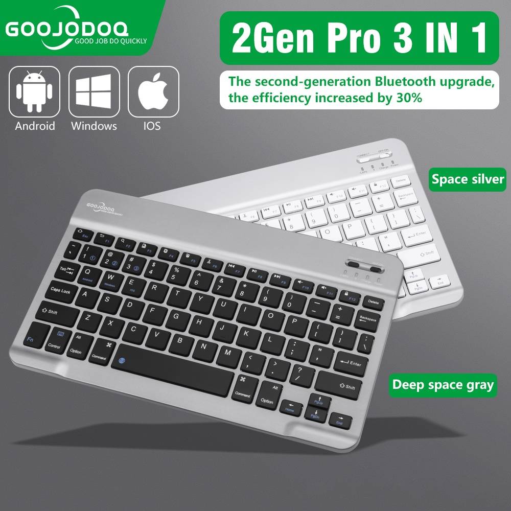 Teclado Bluetooth Goojodoq: 3 em 1 para iPad e Mais!