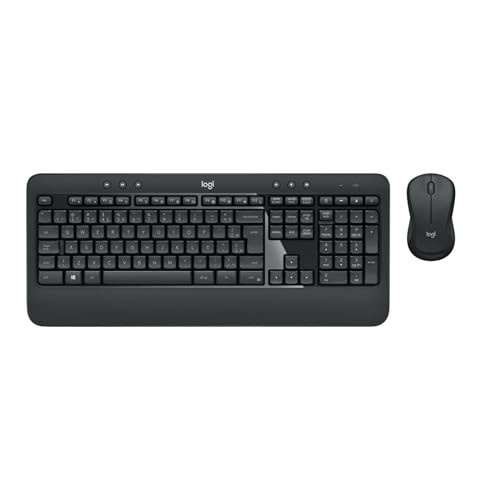Combo Teclado e Mouse sem fio Logitech MK540 com Teclado com Apoio para as Mãos, Teclas de Mídia de Fácil Acesso, Mouse Ambidestro, Conexão USB, Pilhas Inclusas e Layout ABNT2
