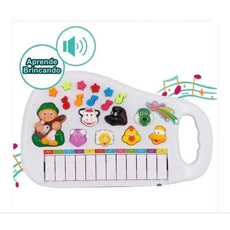 Teclado Musical com Sons de Animais para Crianças