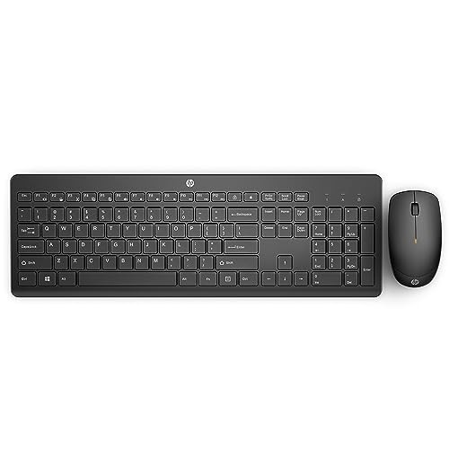 Combo de Teclado e Mouse Ergonômico Sem Fio HP 230 - com Dongle USB Wireless, Digitação Silenciosa, Design Elegante, Até 12 Meses de Bateria, Layout BR, Preto (18H24AA#AC4)