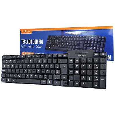 Teclado Silencioso USB Inova – Digitação Confortável e Silenciosa