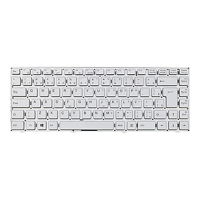 Teclado Sony Vaio C14: Prata ABNT2 - Peça de Reposição