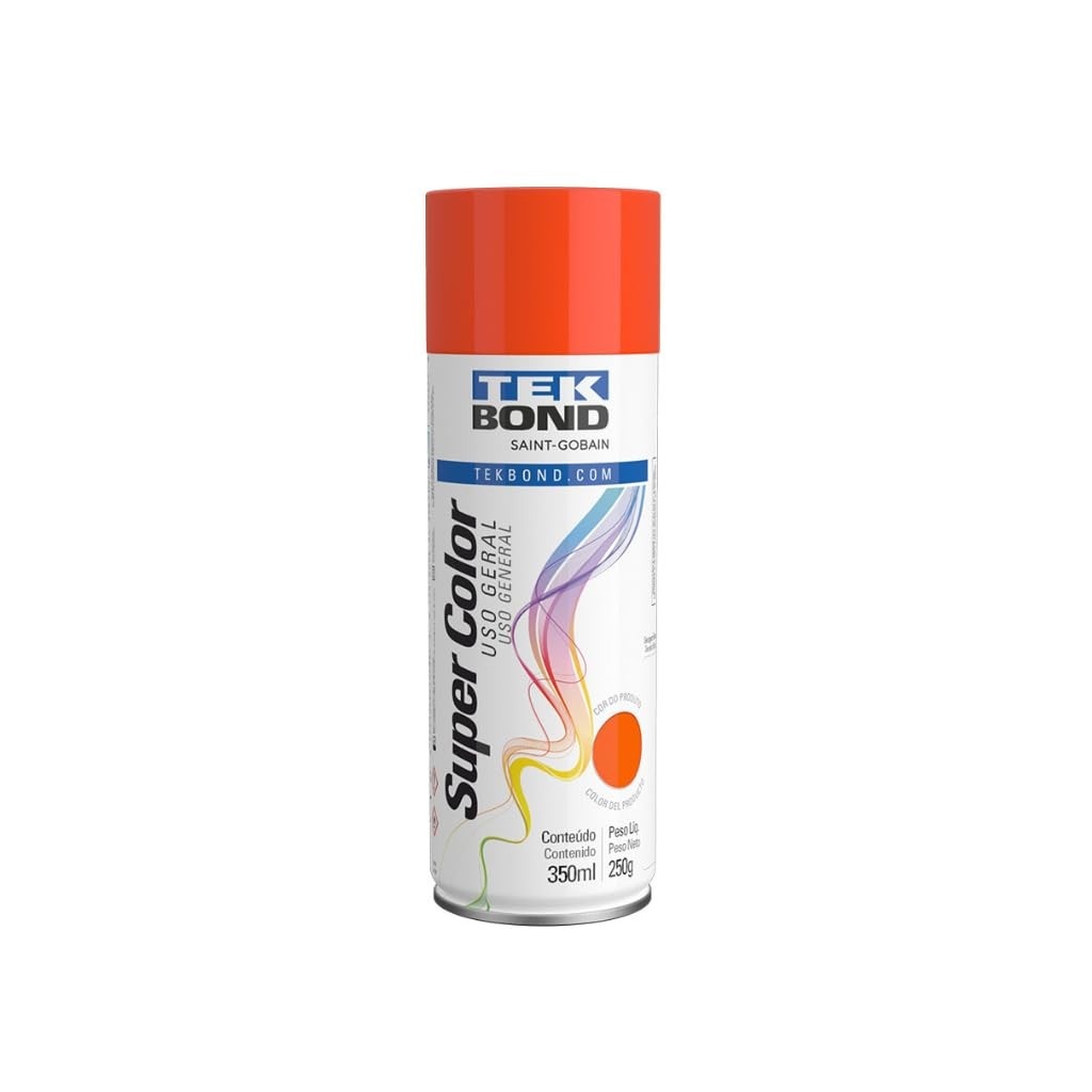 Tinta Spray Laranja Aerossol TekBond Uso Geral 350ml/250g