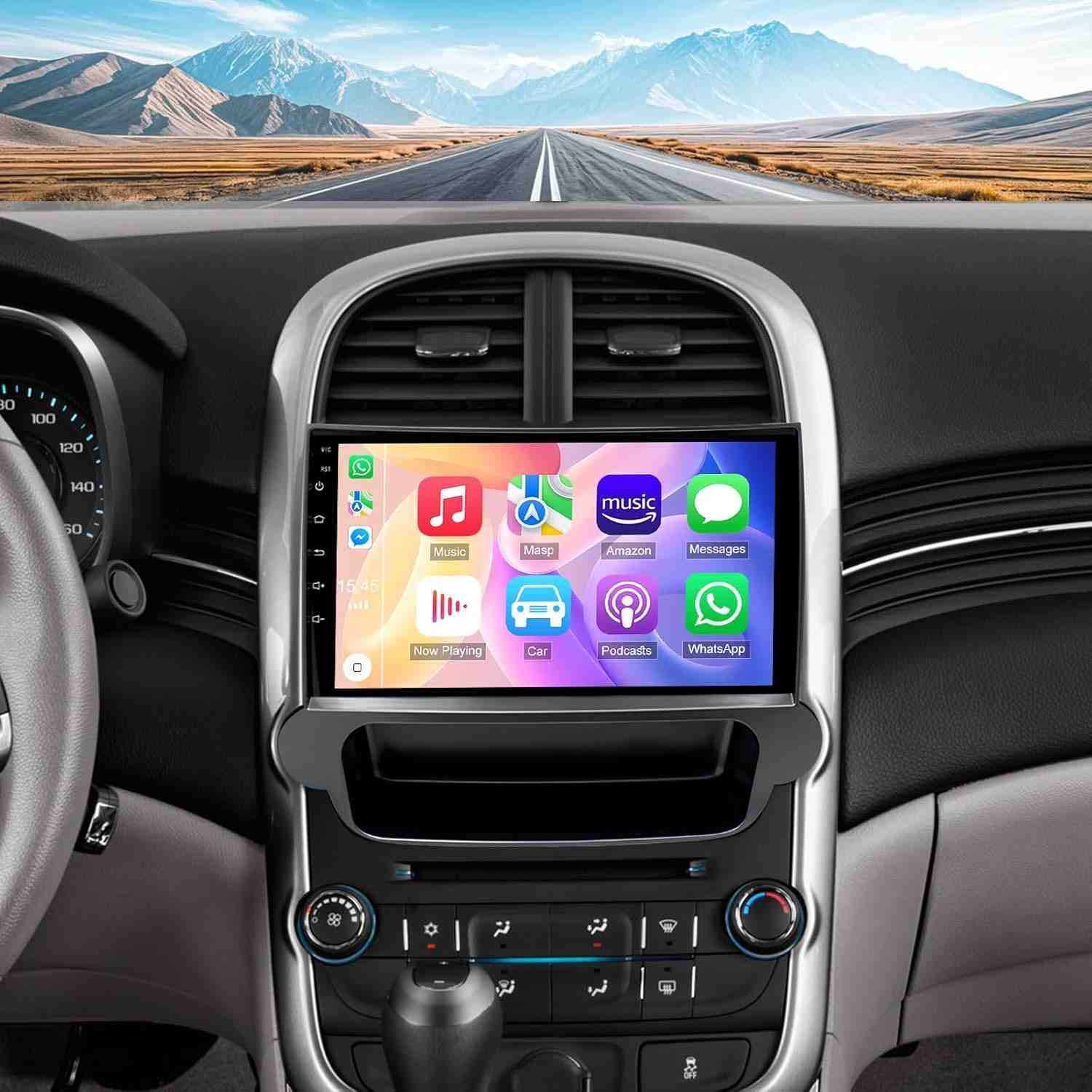 Central Multimídia Android 13 Vorally para Chevy Malibu 2011-2015: Carplay Sem Fio, GPS e Tela 9" IPS