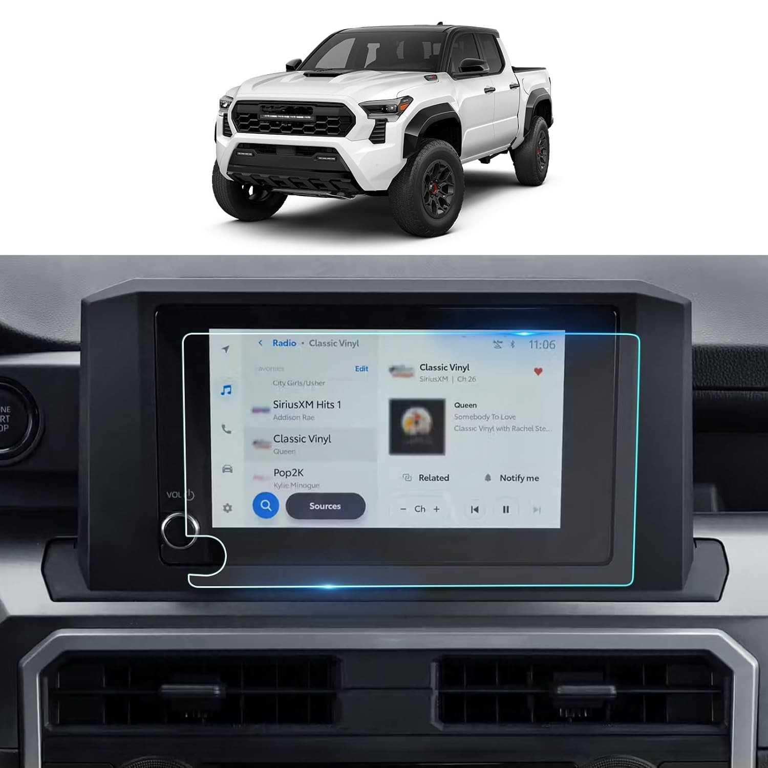 Protetor de Tela Anti-Reflexo 9H para Toyota Tacoma 2024-2025 (8") - Visibilidade Perfeita!