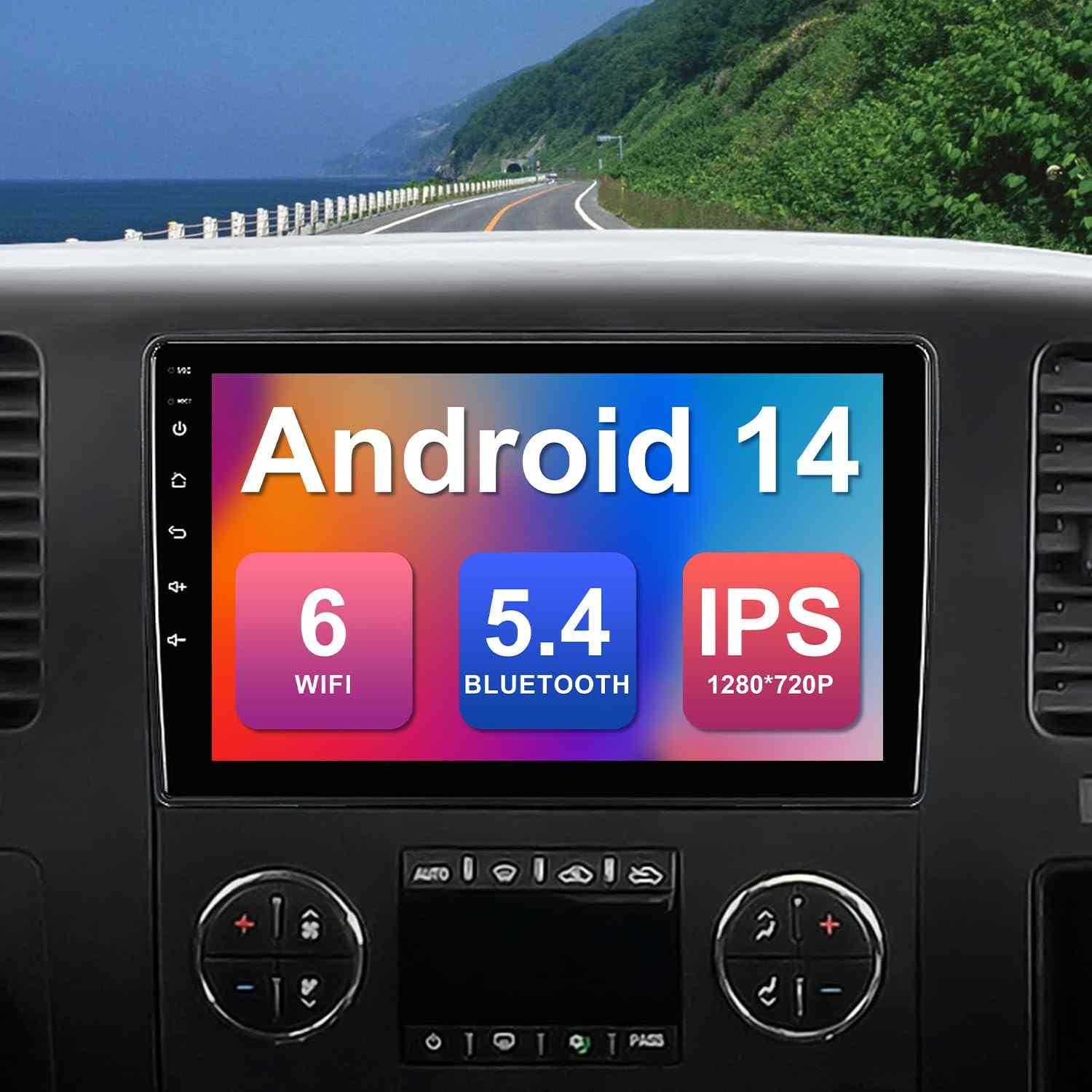 Central Multimídia Chevrolet/GMC/Buick 2+64GB Android 14 com Tela IPS 22.9cm, Carplay, Android Auto e GPS Integrado