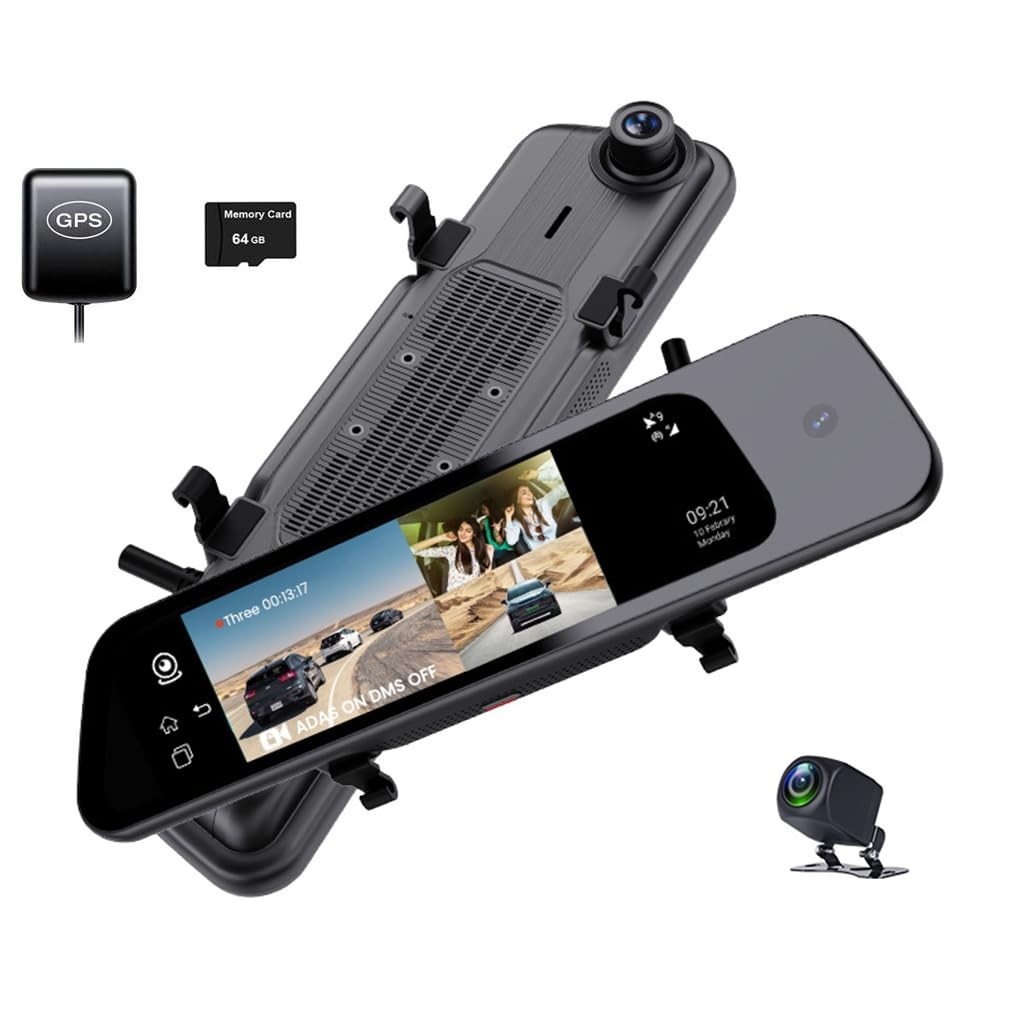Espelho Retrovisor DVR 4G LTE com Tela 10" Android: Segurança e Conectividade Total para Seu Carro