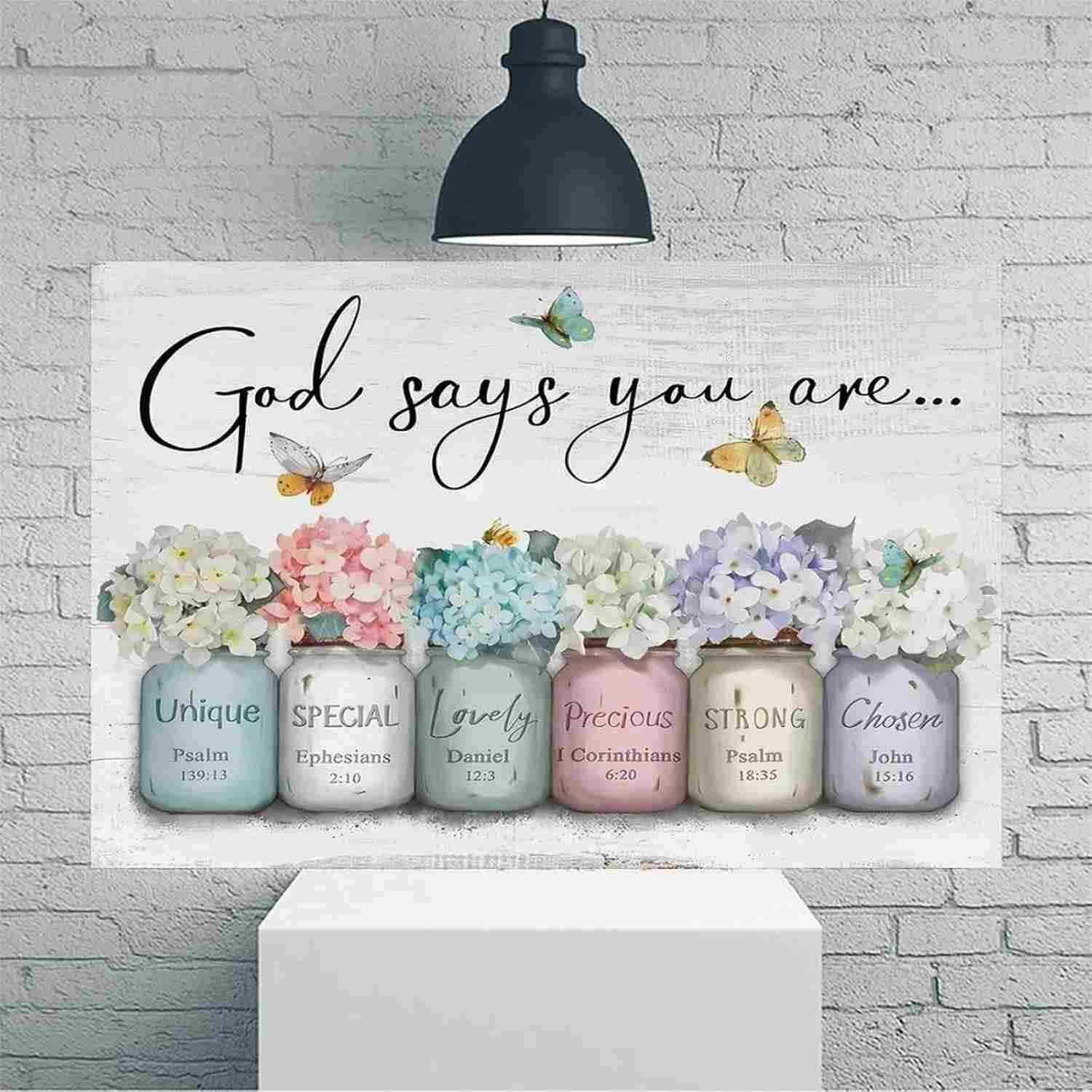 Arte de Parede Inspiradora 'God Says You Are Special' - Tela Rústica 30x45cm para Decoração Moderna