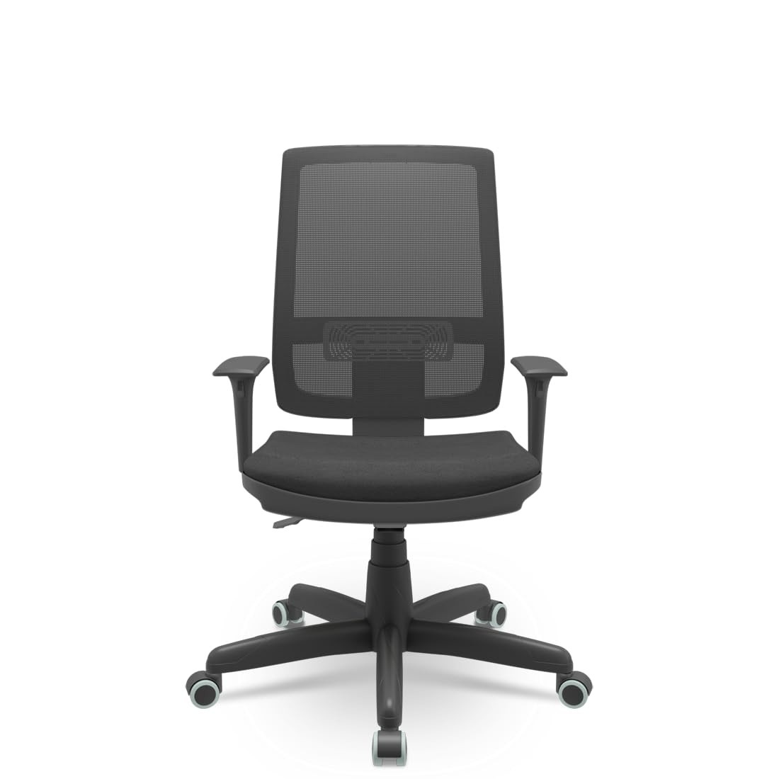 Cadeira Presidente Brizza Tela Back System com Assento Crepe Plaxmetal Preta - Conforto e Estilo para Seu Escritório