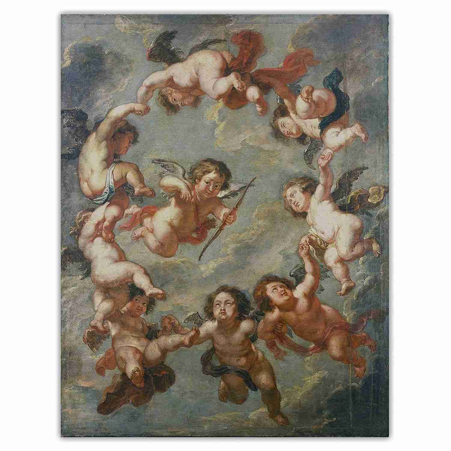 Reprodução de Arte em Tela - Peter Paul Rubens Putti | Decoração de Parede Elegante 70x90cm
