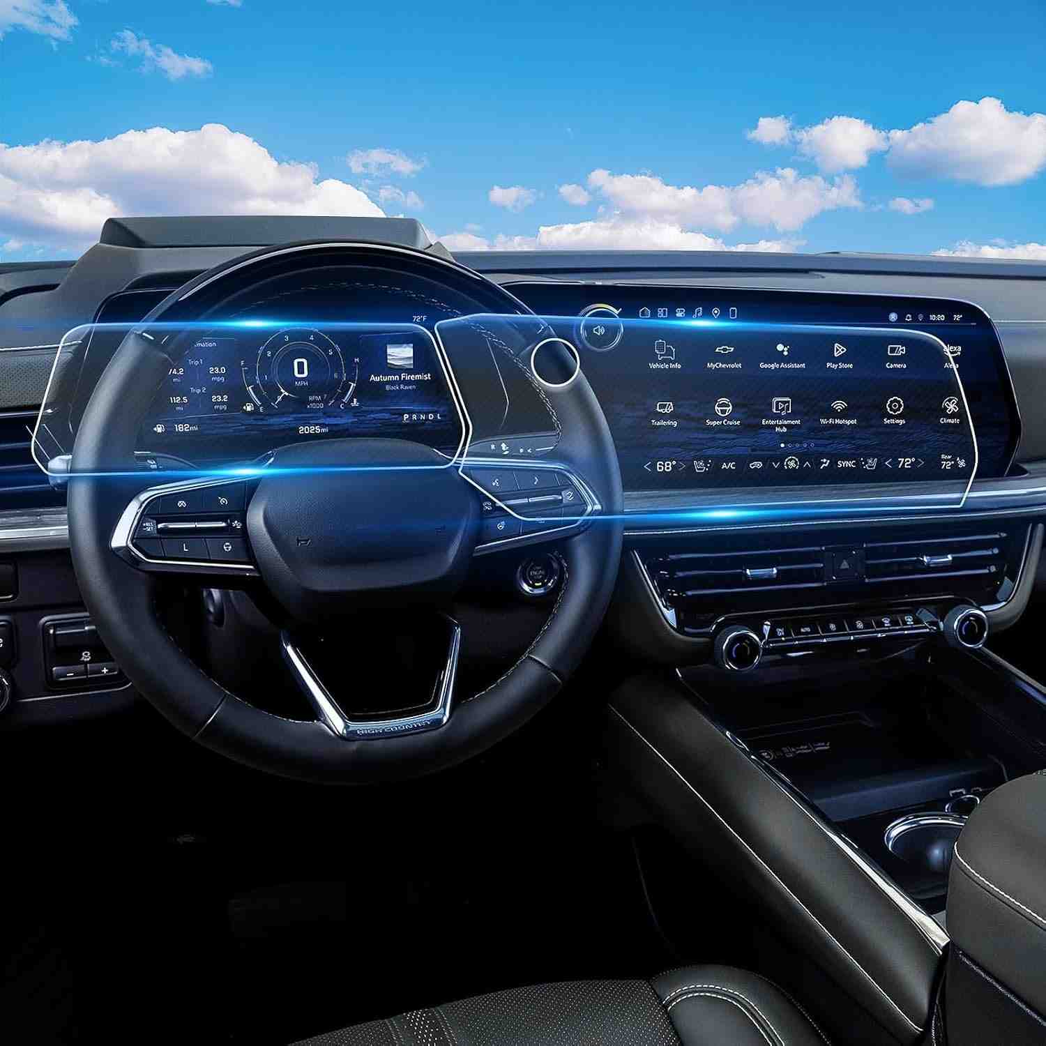 Protetor de Tela WEIPIN para Chevy Tahoe 2025-2026 17.7" - Vidro Temperado HD Anti-Impressão Digital