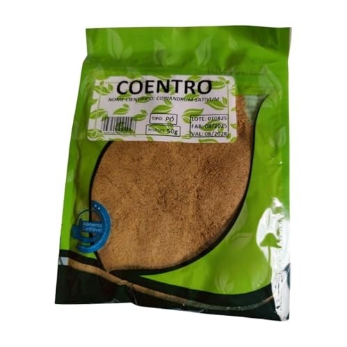 Coentro em Pó, Coriandrum Sativum, Tempero Natural, Embalagem 50g, Validade 08/2028