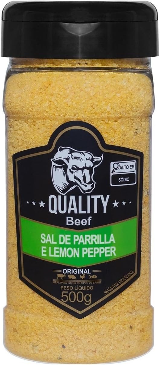 Quality Beef Tempero Sal de Parrilla Lemom e Pepper 500g
