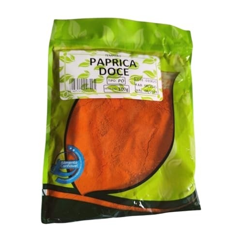 Paprica Doce em Pó, Tempero Premium, Laranja, 100g, Alimento Confiável