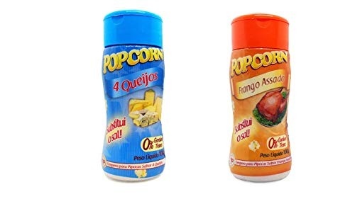 Temperos P/ Pipoca Popcorn Cx 12 Frascos. 6 Quatro Queijos - 6 Frango Assado