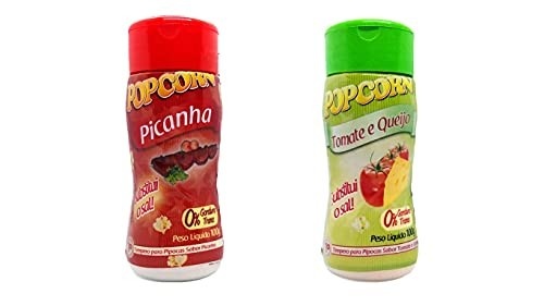 Temperos P/ Pipoca Popcorn Cx 24 Frascos. 12 Picanha - 12 Tomate e Queijo