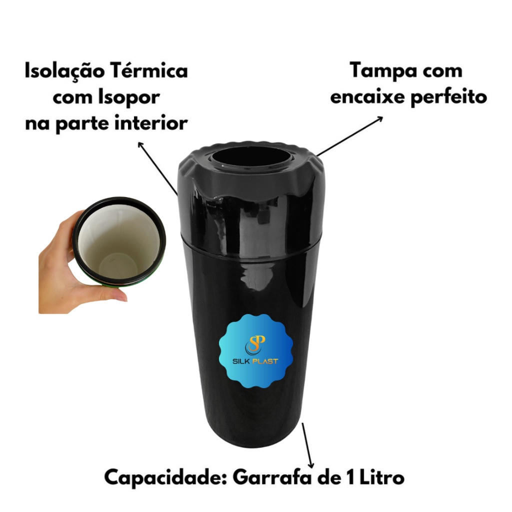 Porta Garrafa Térmico 1L: Cerveja Gelada por Mais Tempo!