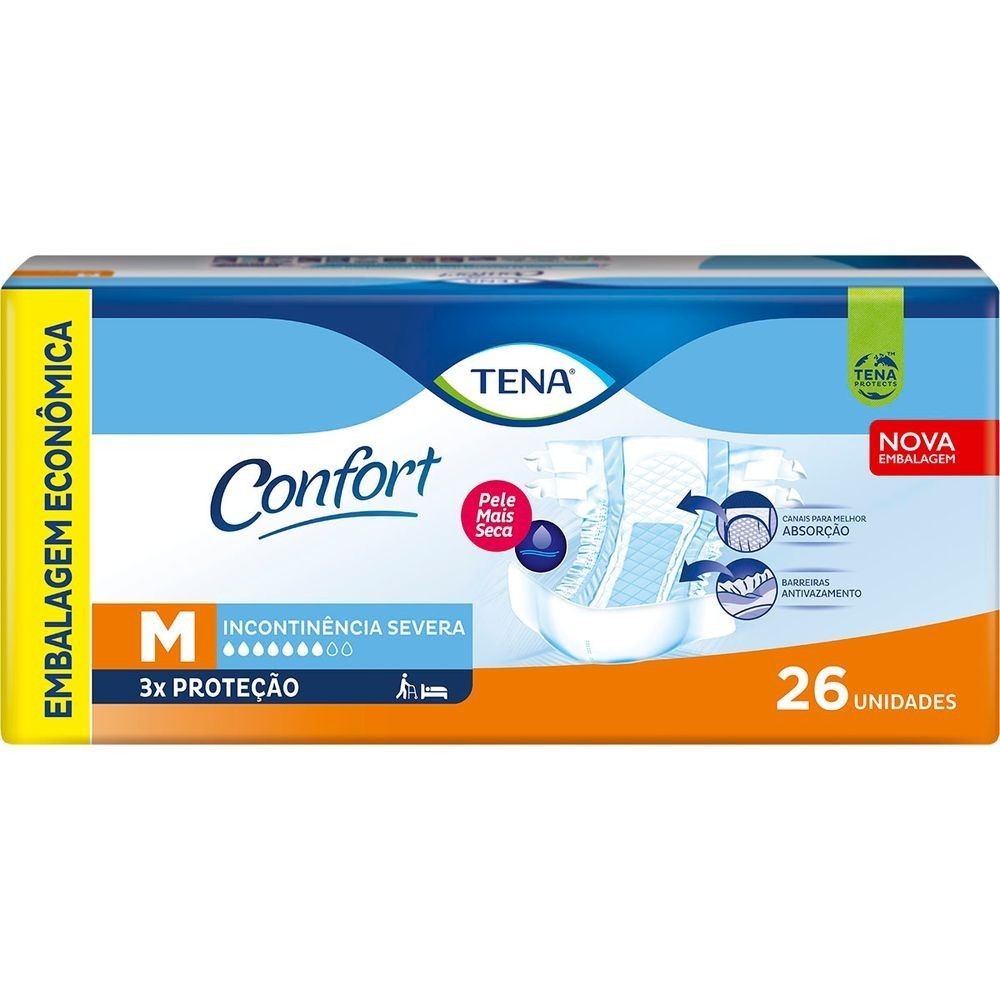 Tena Confort M: Fralda Geriátrica para Noite e Dia